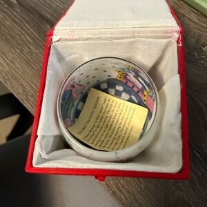 Easter ceramic votive candle dish by Pottery Barn.